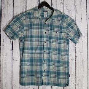 Patagonia Mens Seersucker Plaid Shirt M SS
